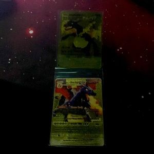 Golden rare charizard gx and VMAX